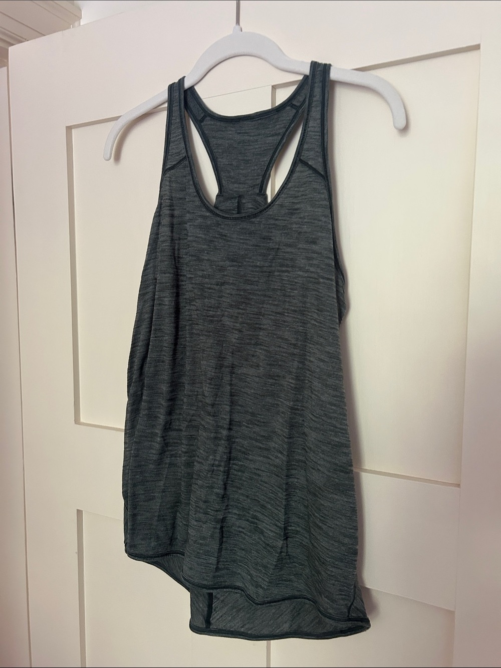lululemon athletica Charcoal Heather green Racerback Tank